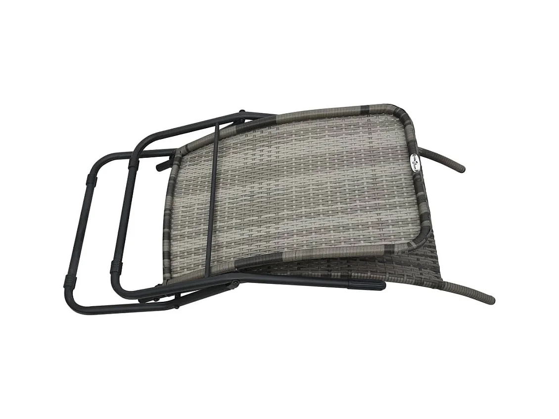 Klappbare Sonnenliege Poly Rattan Grau