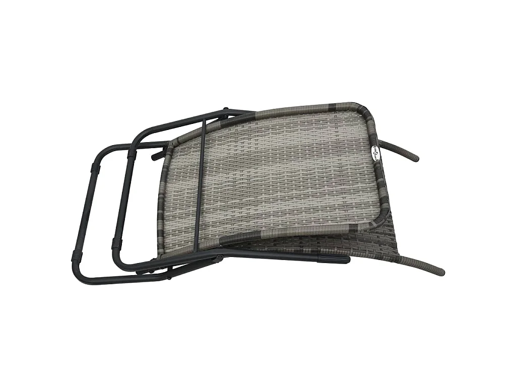 Ligbed inklapbaar poly rattan grijs
