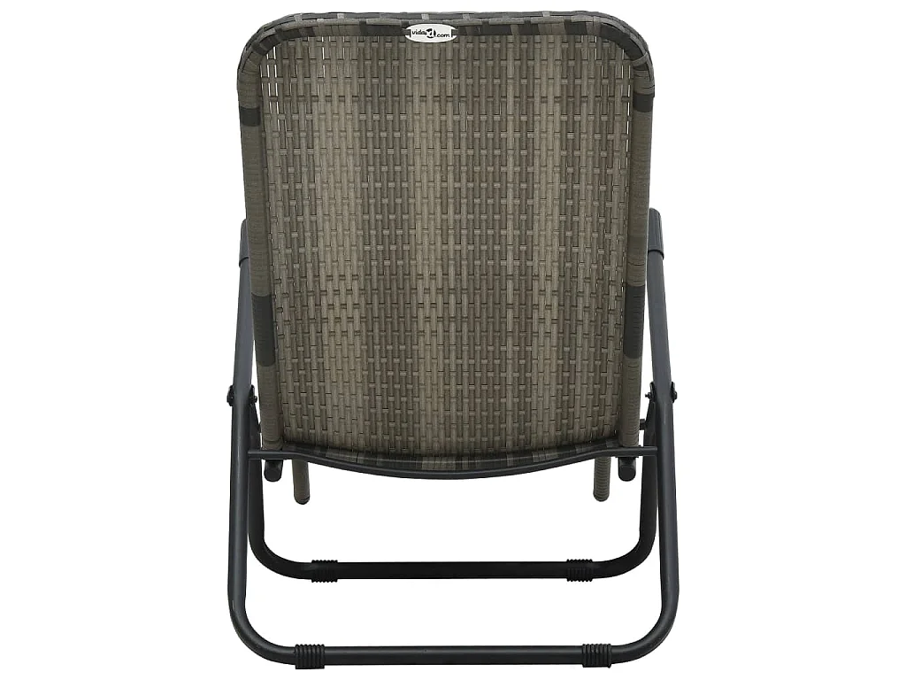 Ligbed inklapbaar poly rattan grijs