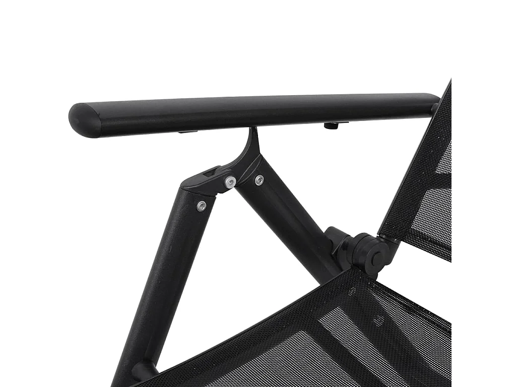 Sonnenliege Klappbar Aluminium Schwarz