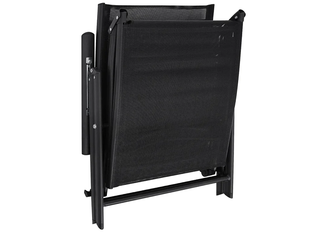 Sonnenliege Klappbar Aluminium Schwarz