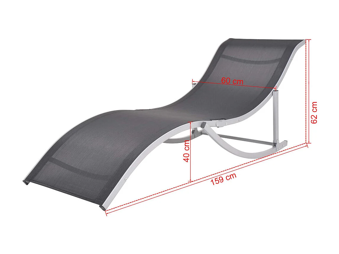 Ligbedden inklapbaar 2 st aluminium en textileen