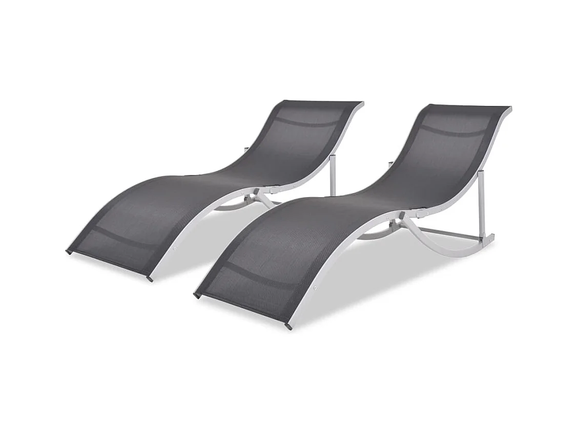 Klappbare Sonnenliegen 2 Stk. Aluminium und Textilene