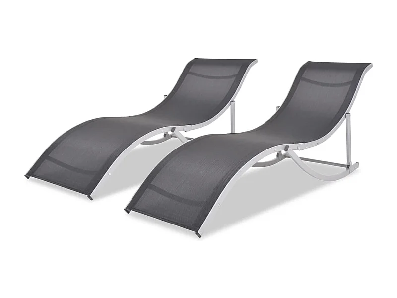 Klappbare Sonnenliegen 2 Stk. Aluminium und Textilene