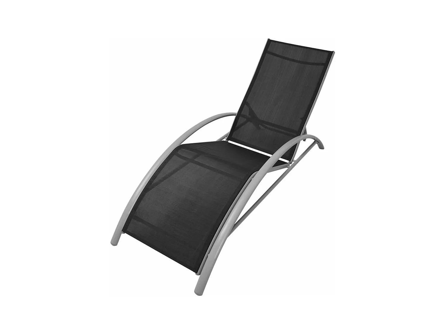 Chaises longues et parasol Aluminium Noir