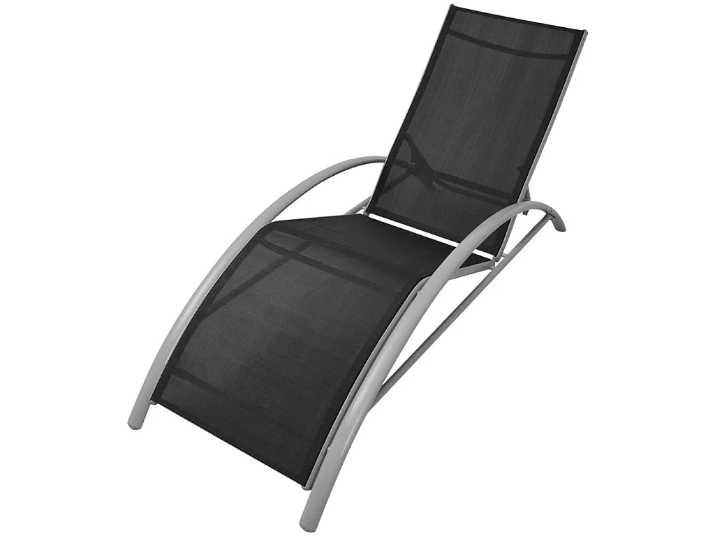 Chaises longues et parasol Aluminium Noir