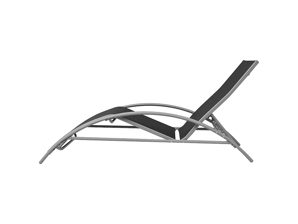Chaises longues et parasol Aluminium Noir