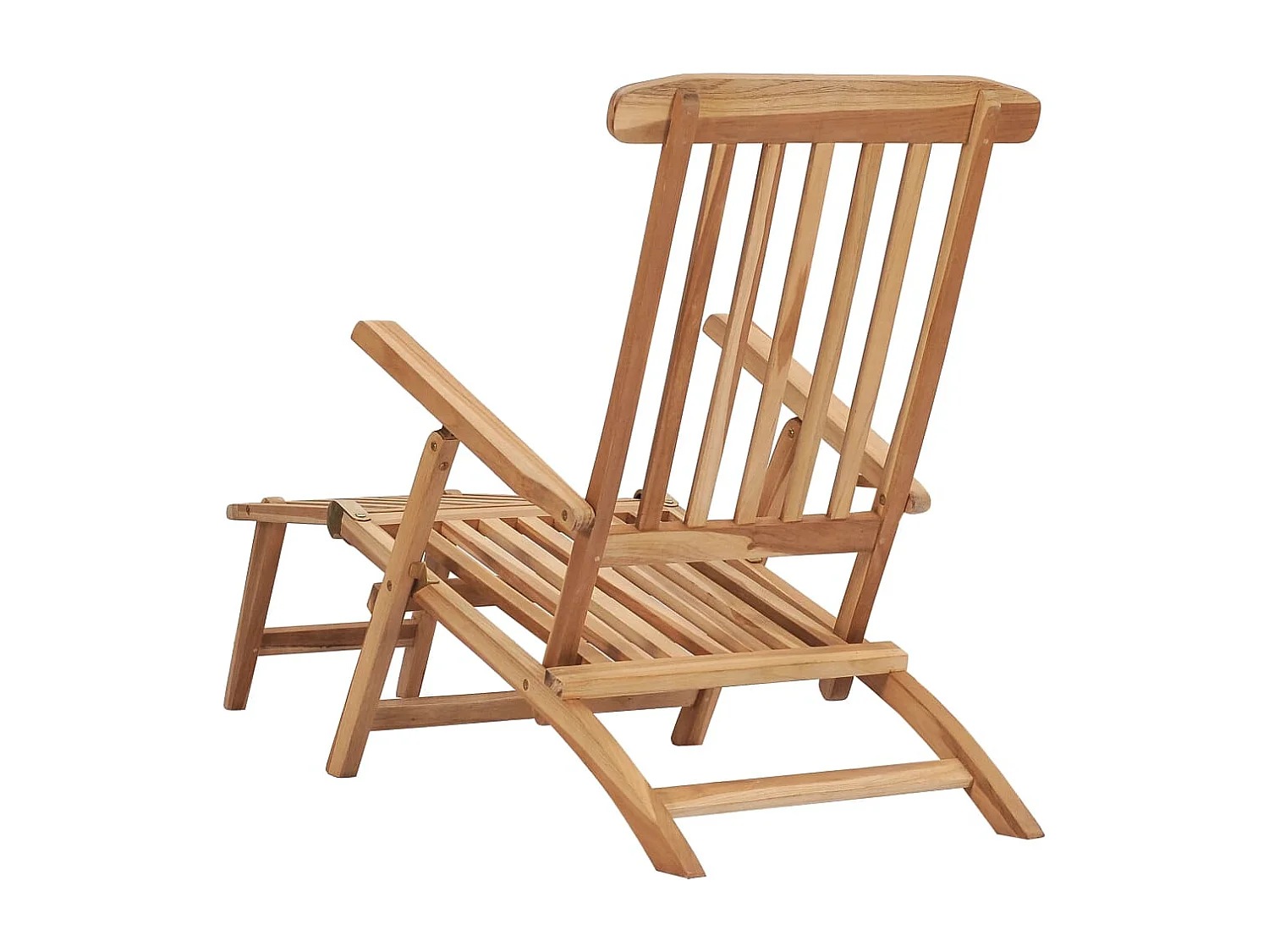 Garten-Liegestühle mit Fußstützen und Tisch Teak Massivholz