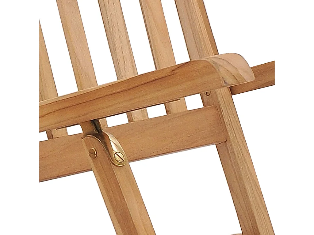 Garten-Liegestühle mit Fußstützen und Tisch Teak Massivholz