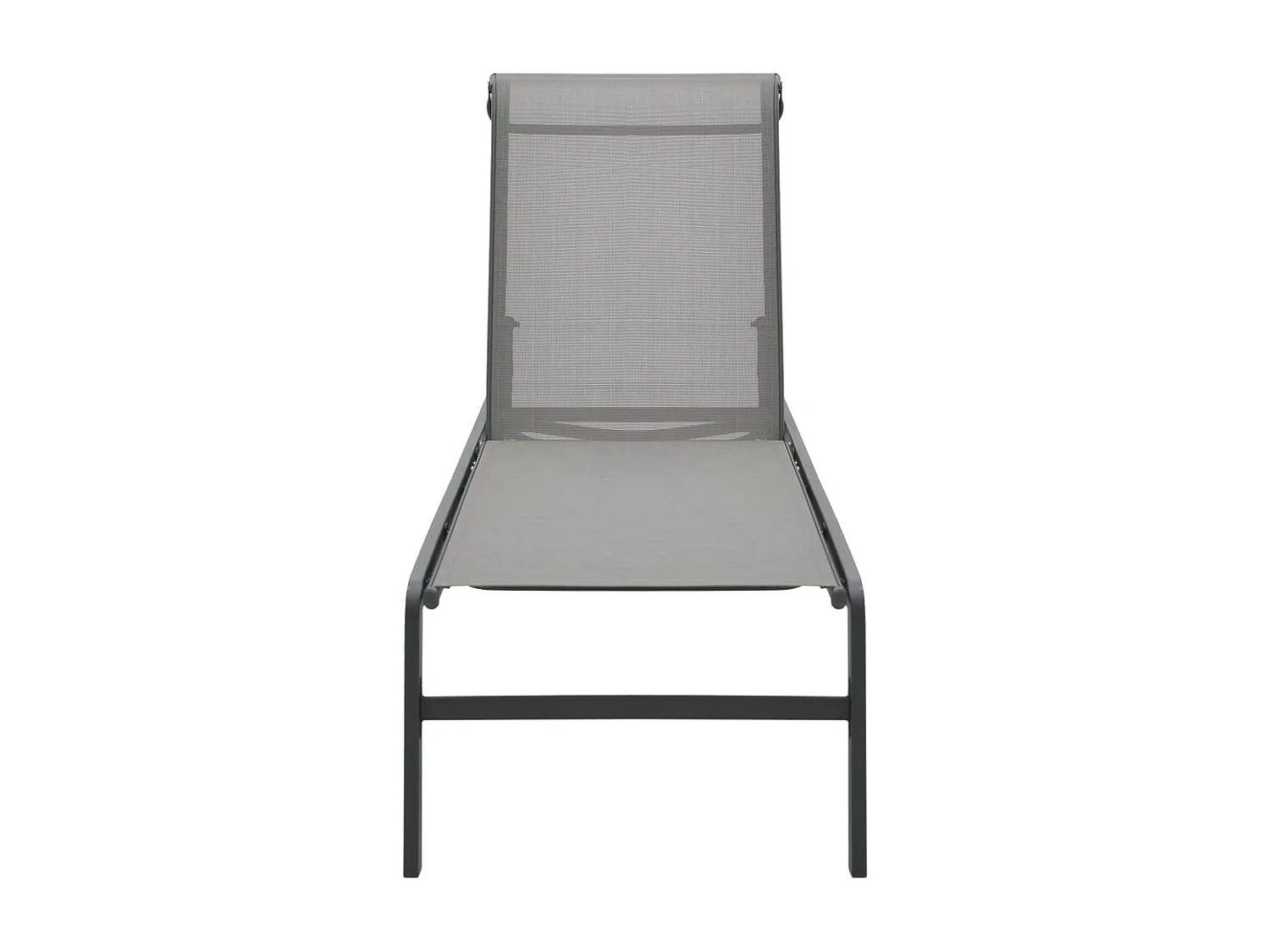 Chaises longues lot de 2 avec table Textilène et acier