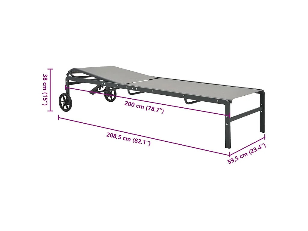 Ligbedden 2 st met tafel textileen en staal