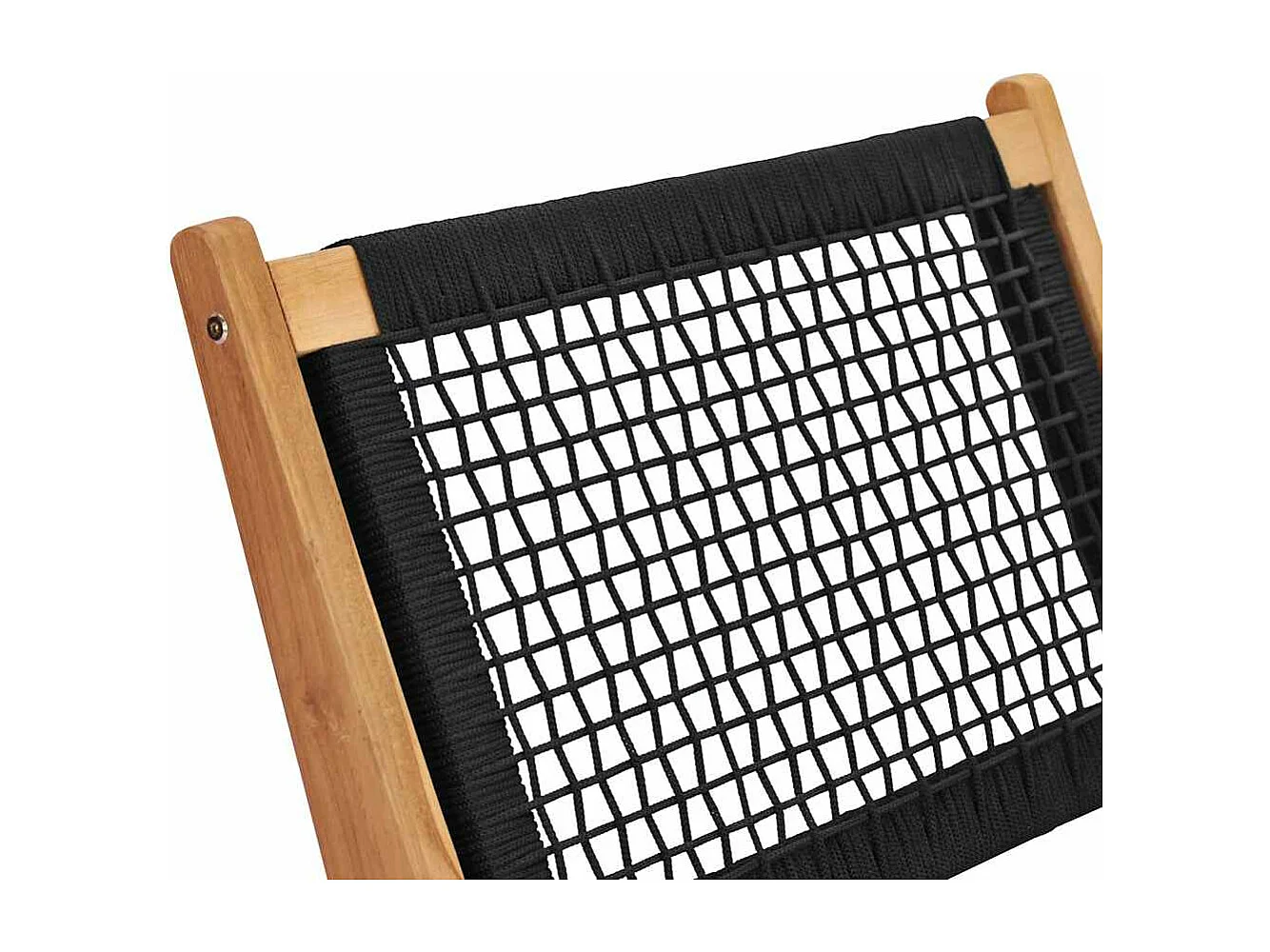 Sonnenliege mit Fußablage Massivholz Teak und Seil