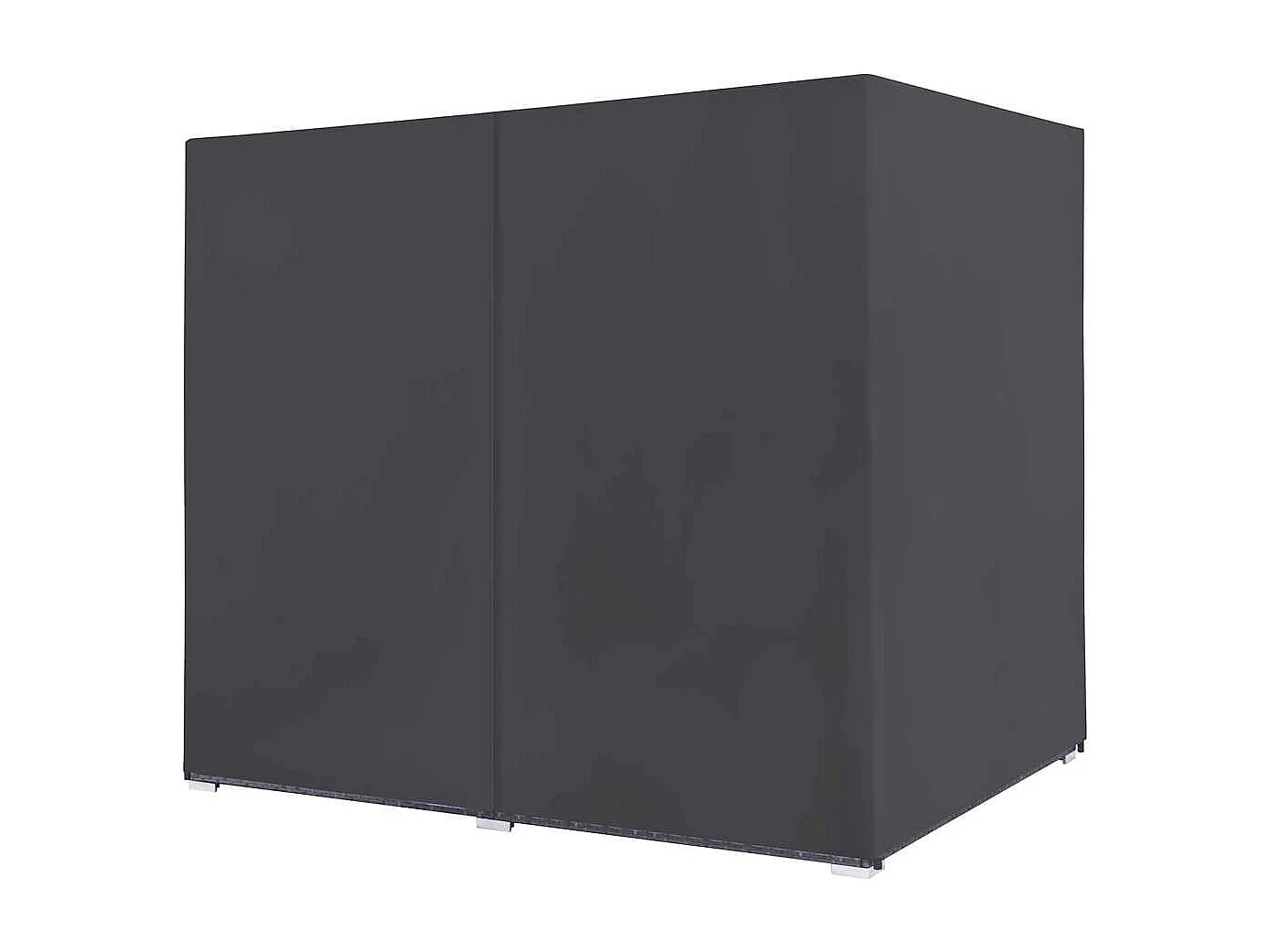 Outdoor-Lounge-Bett mit Vorhängen Poly Rattan Grau