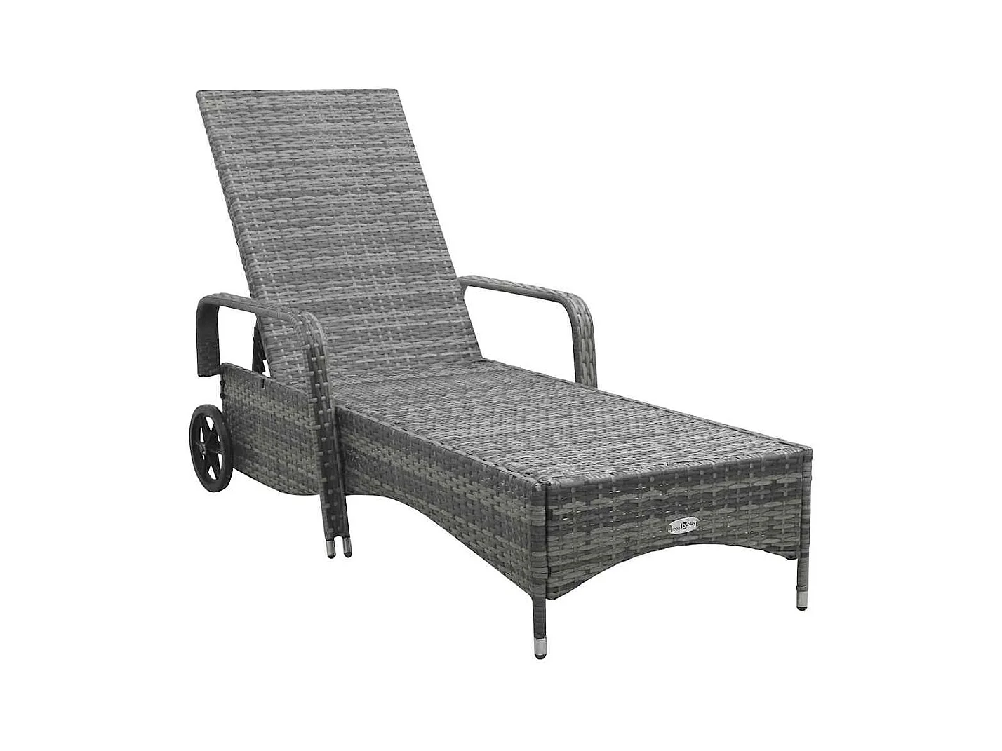Chaise longue avec roues Résine tressée Anthracite