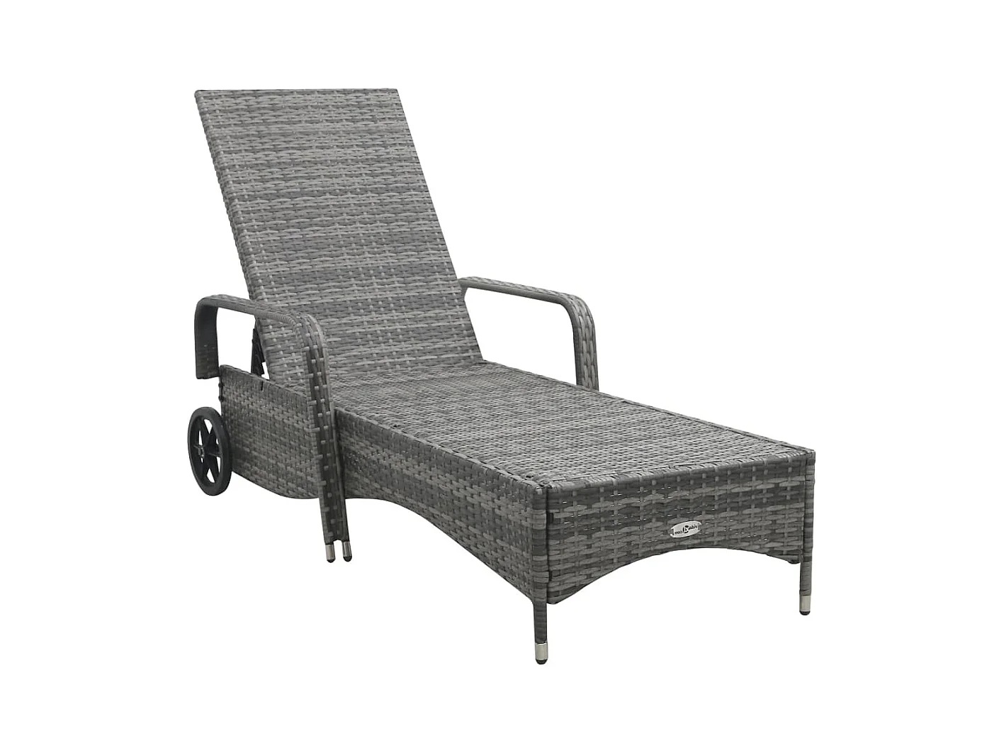 Sonnenliege mit Rädern Poly Rattan Anthrazit
