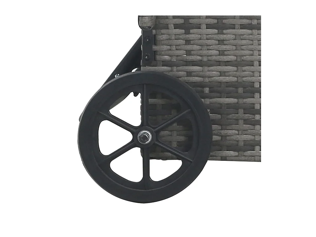 Sonnenliege mit Rädern Poly Rattan Anthrazit