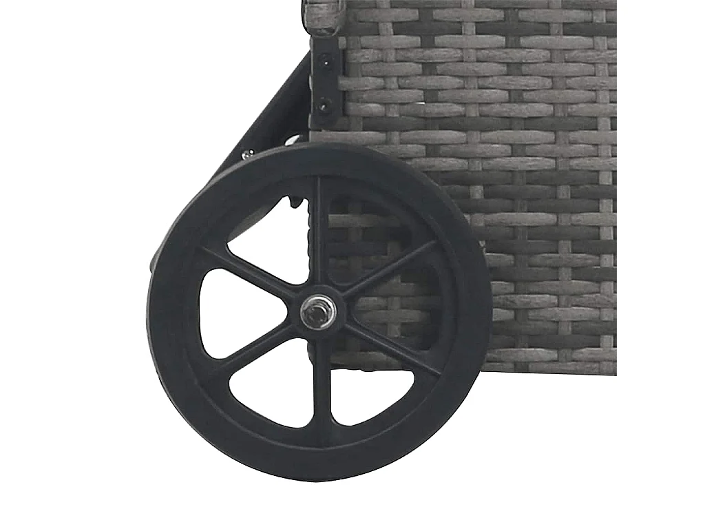 Ligbed met wielen poly rattan antraciet