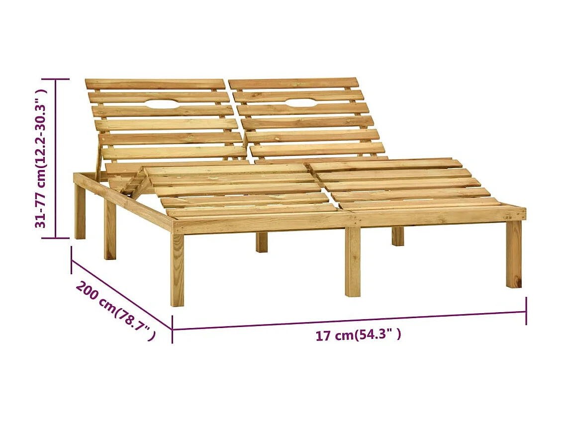 Doppel-Sonnenliege Grün Imprägniertes Kiefernholz