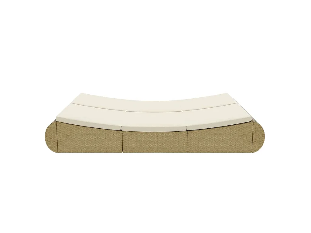 Loungebed poly rattan beige