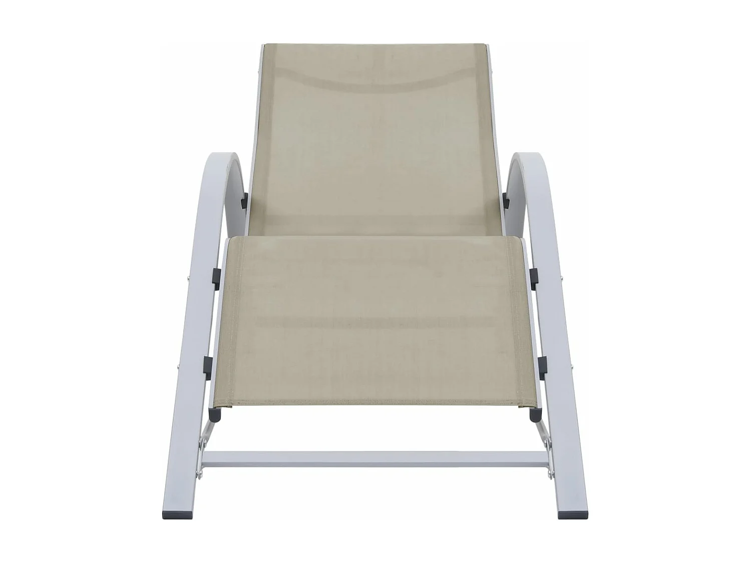 Espreguiçadeiras com mesa 2 pcs alumínio cor creme