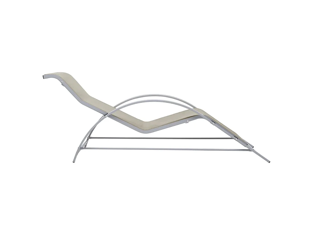 Sonnenliegen 2 Stk. mit Tisch Aluminium Cremeweiß