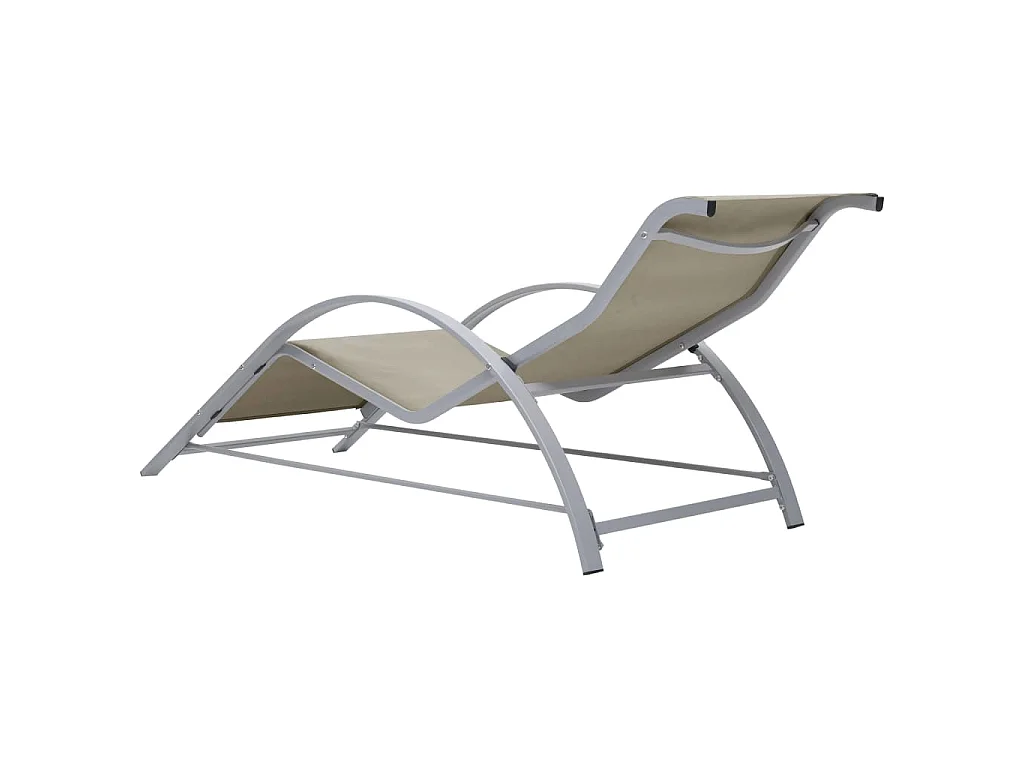 Sonnenliegen 2 Stk. mit Tisch Aluminium Cremeweiß