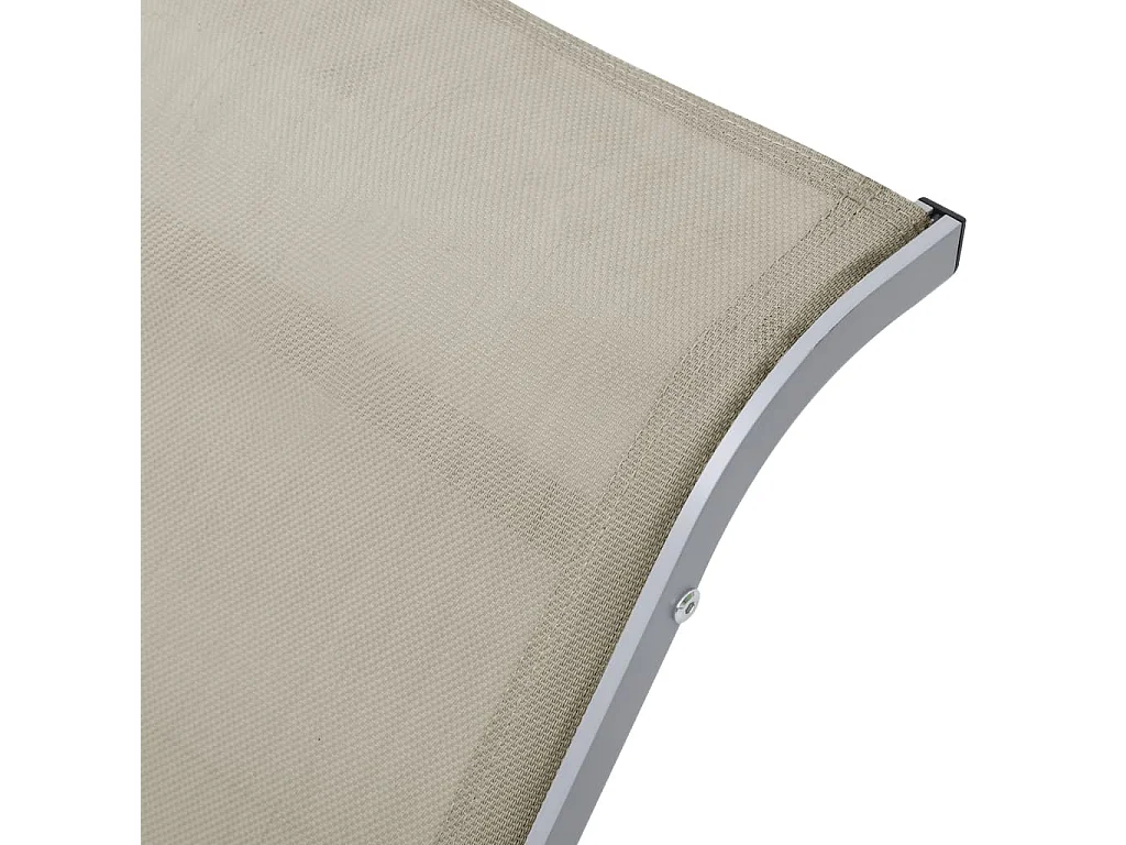 Sonnenliegen 2 Stk. mit Tisch Aluminium Cremeweiß
