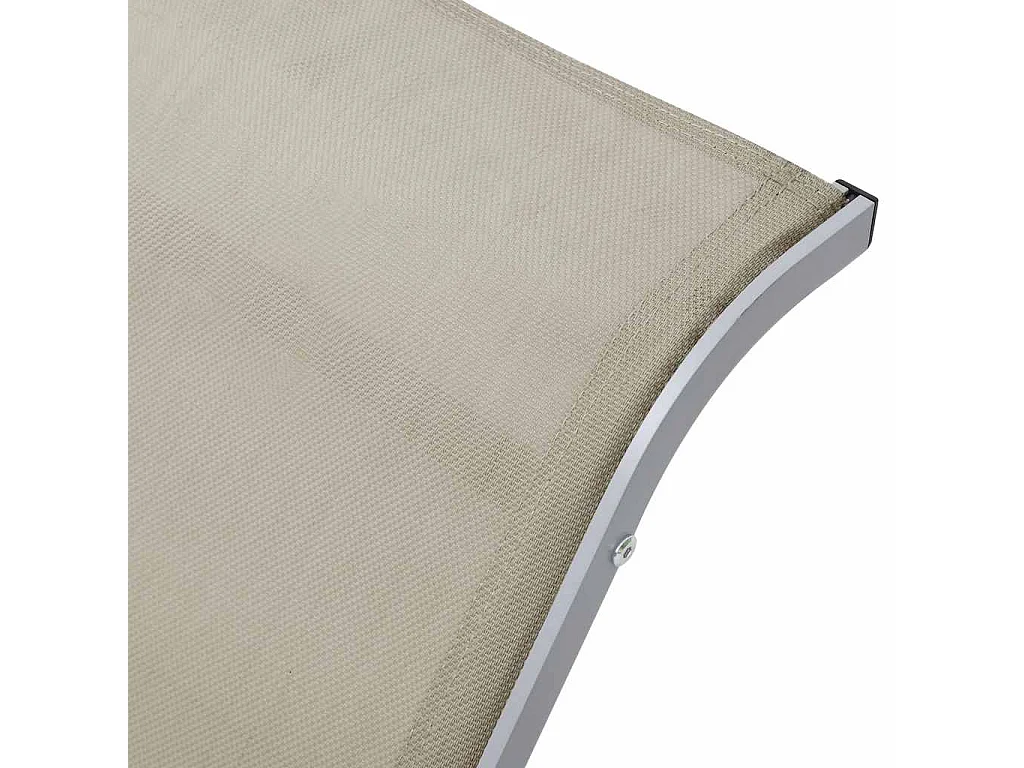 Chaises longues lot de 2 avec table Aluminium Crème