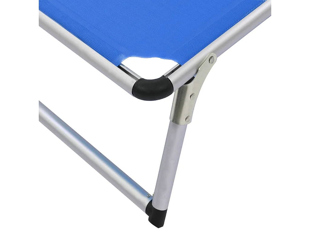 Chaises longues pliables et toit lot de 2 Aluminium textilène