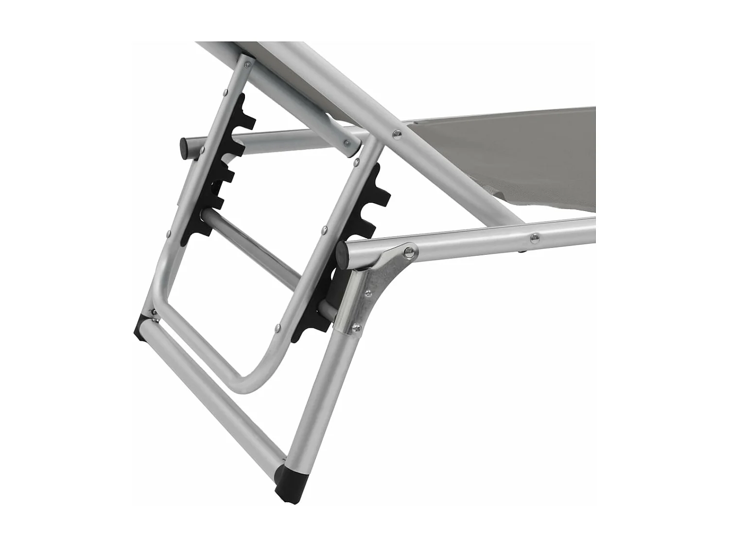 Ligbedden inklapbaar met dak 2 st aluminium en textileen grijs