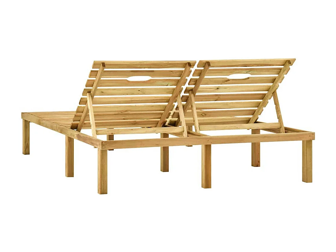 Chaise longue double Bois de pin imprégné de vert