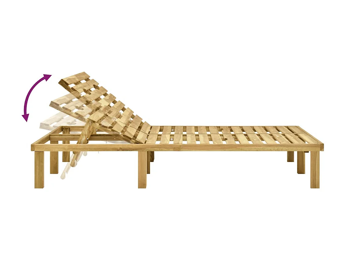 Chaise longue double Bois de pin imprégné de vert