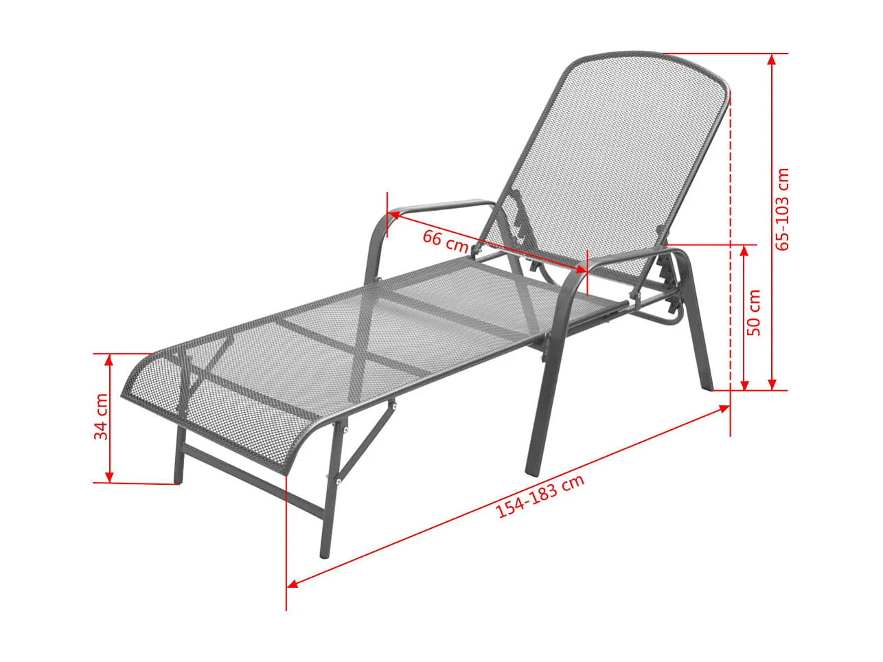 Chaises longues lot de 2 avec table Acier Anthracite