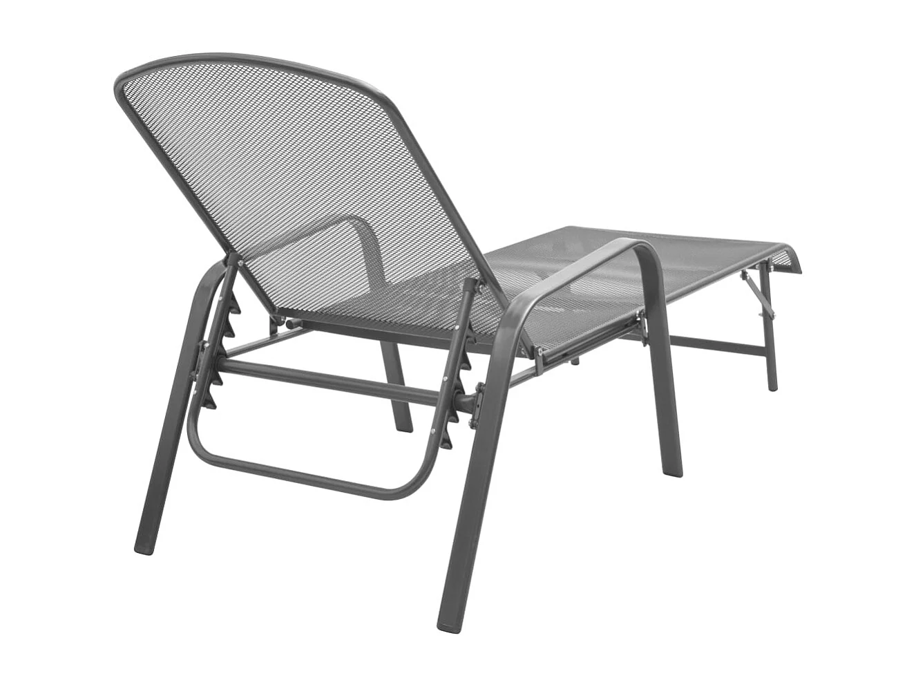 Chaises longues lot de 2 avec table Acier Anthracite