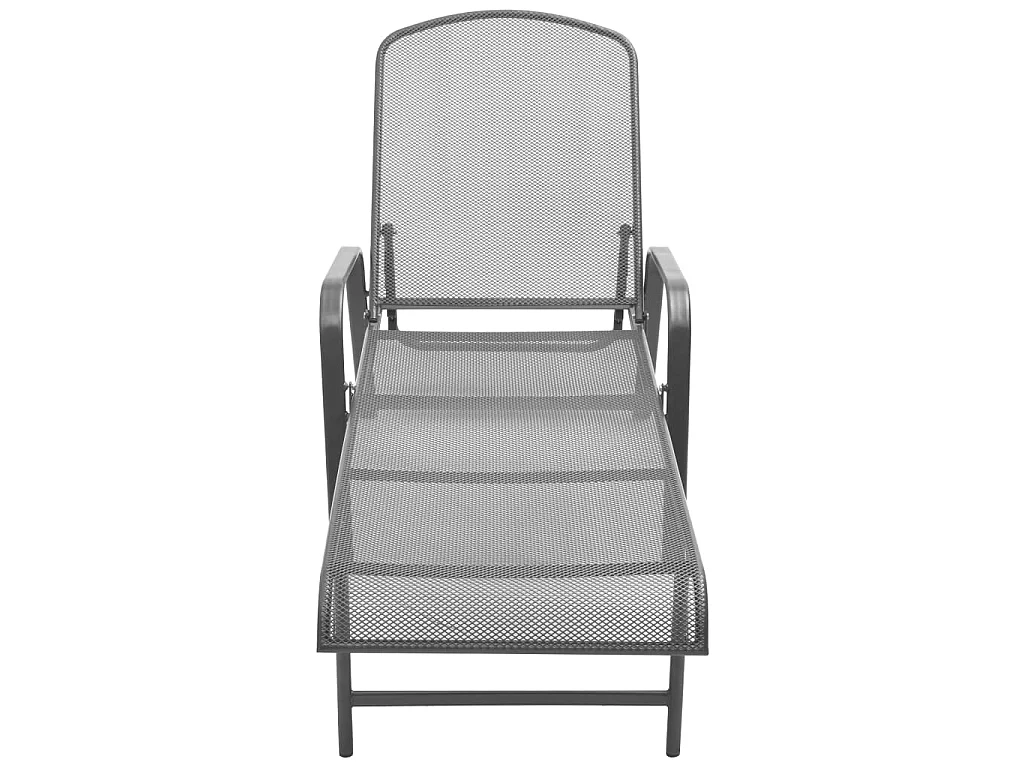 Sonnenliegen 2 Stk. mit Tisch Stahl Anthrazit