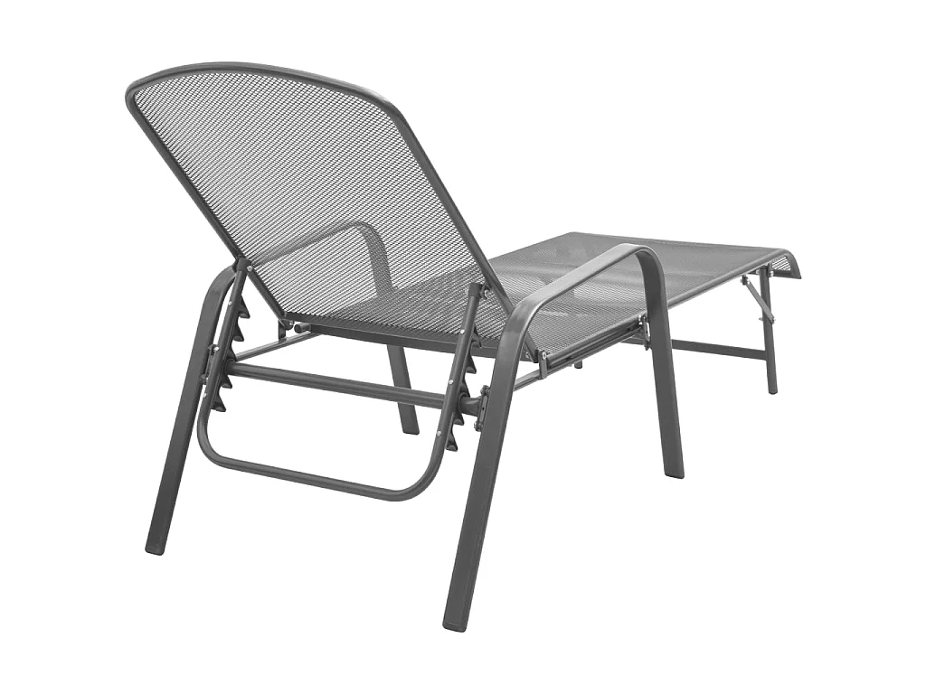 Sonnenliegen 2 Stk. mit Tisch Stahl Anthrazit