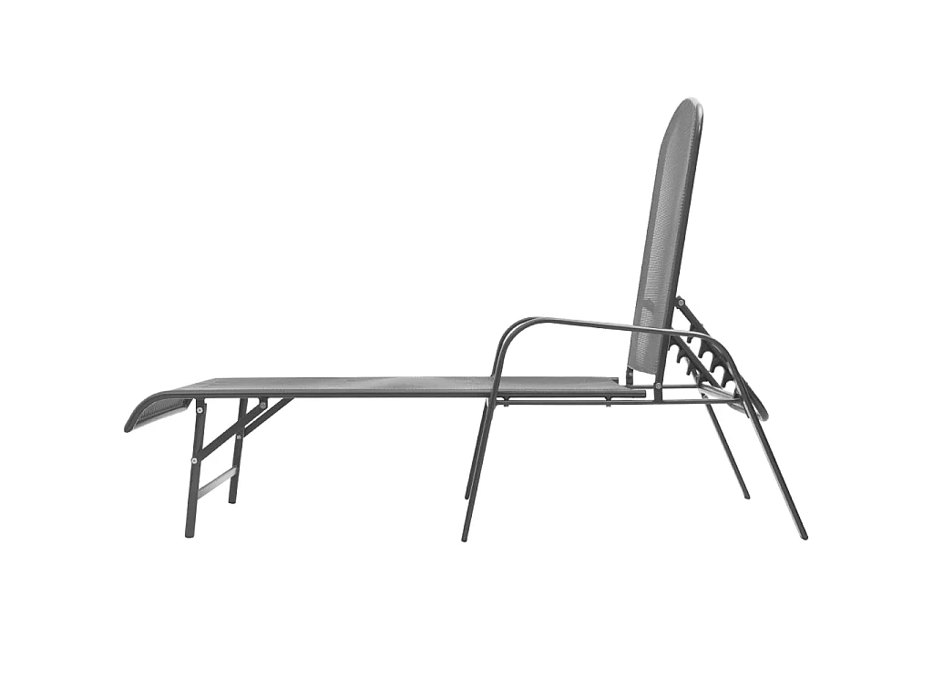 Sonnenliegen 2 Stk. mit Tisch Stahl Anthrazit