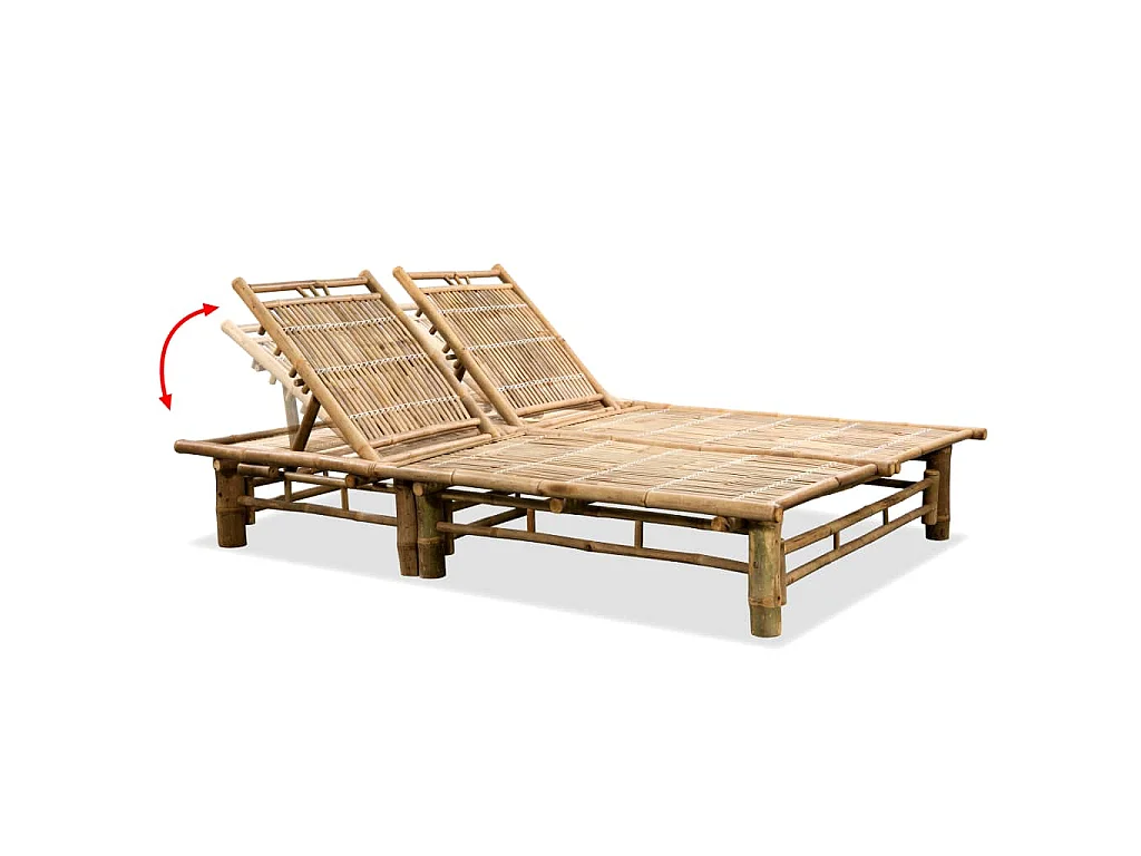 Sonnenliege für 2 Personen Bambus