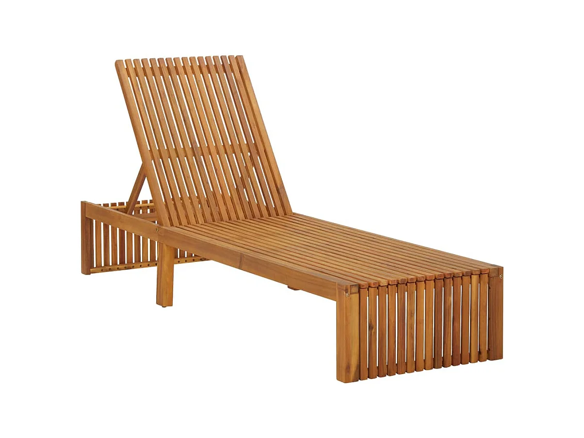 Chaise longue bois d'acacia solide