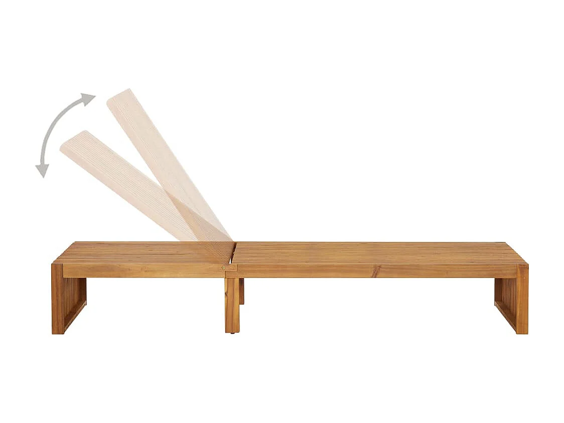 Chaise longue bois d'acacia solide