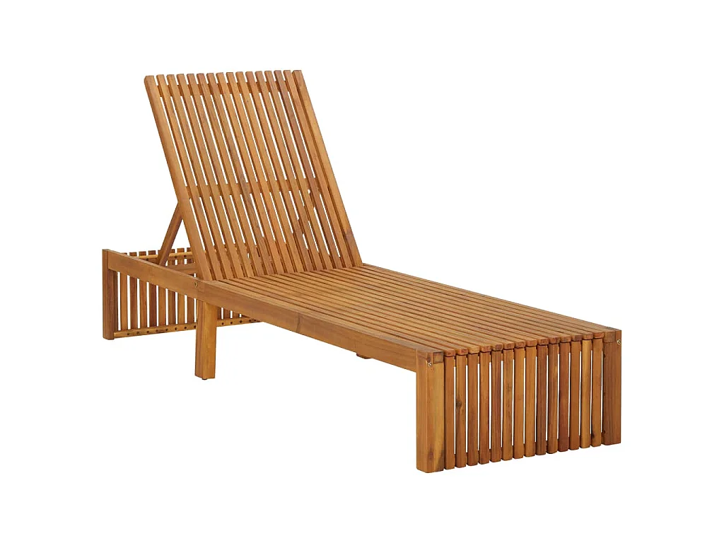 Chaise longue bois d'acacia solide