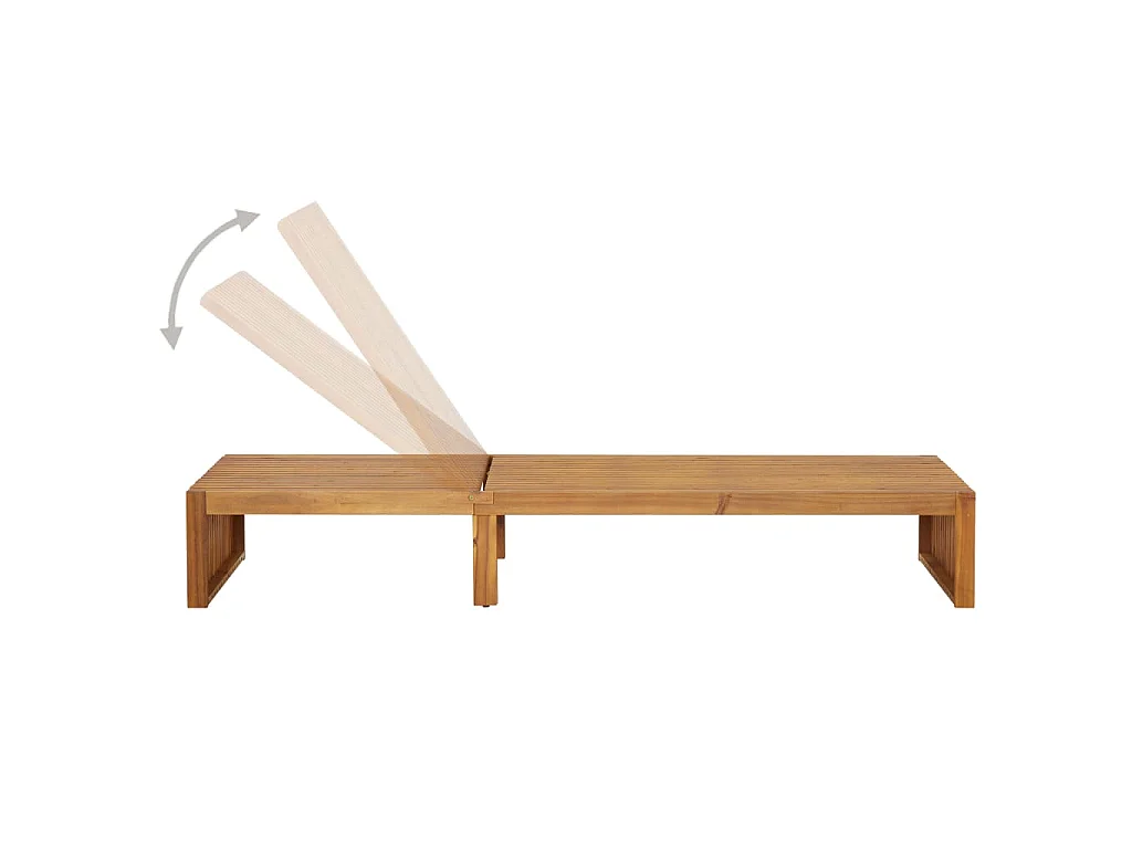 Chaise longue bois d'acacia solide