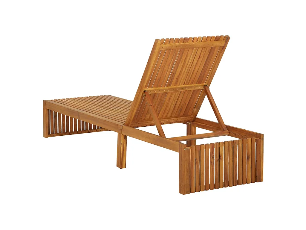 Chaise longue bois d'acacia solide