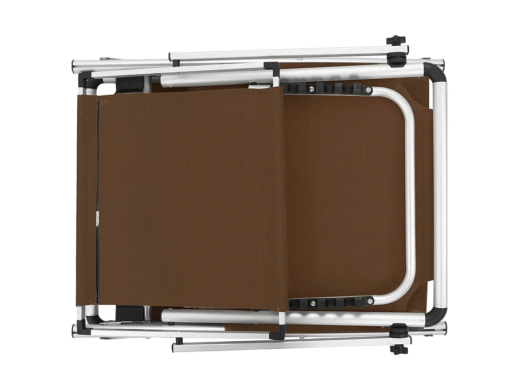 Klappbare Sonnenliegen mit Dach 2 Stk. Alu Textilene Braun