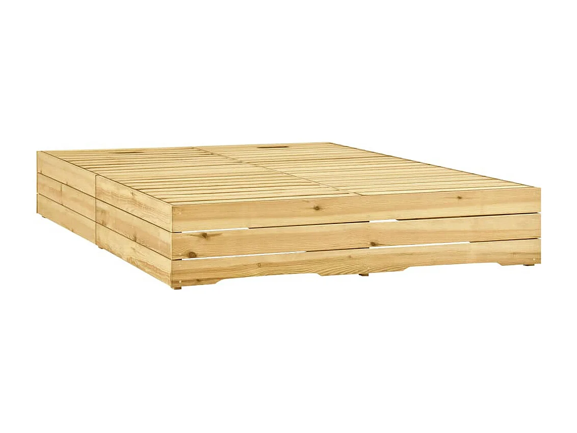 Chaise longue double Bois de pin imprégné de vert