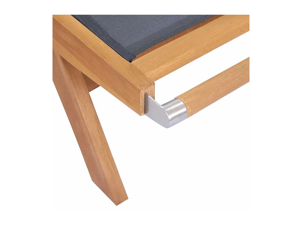 Sonnenliege Klappbar mit Rädern Teak Massivholz und Textilene