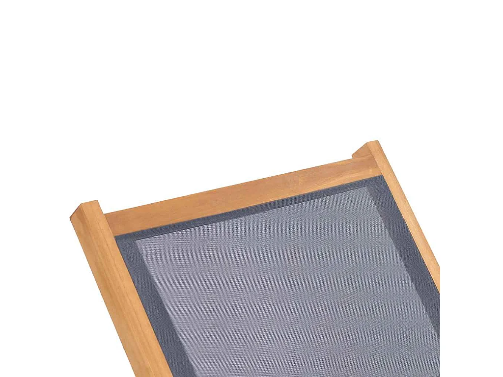 Sonnenliege Klappbar mit Rädern Teak Massivholz und Textilene