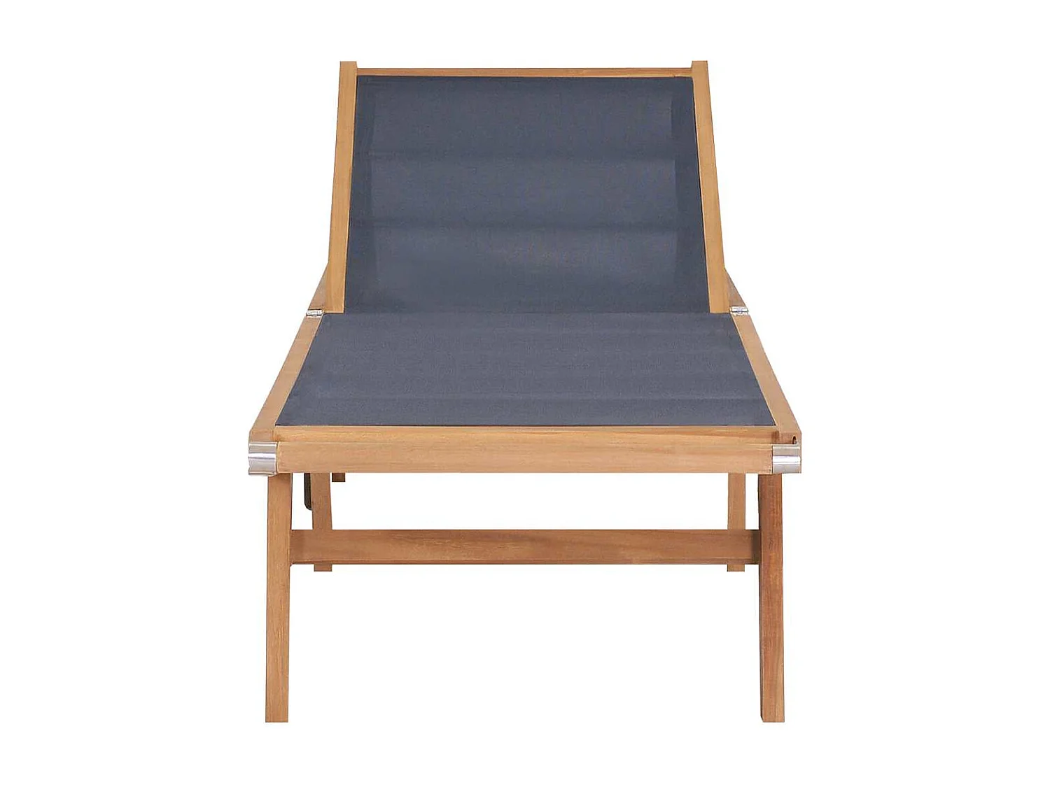 Chaise longue pliable avec roulettes Teck massif et textilène