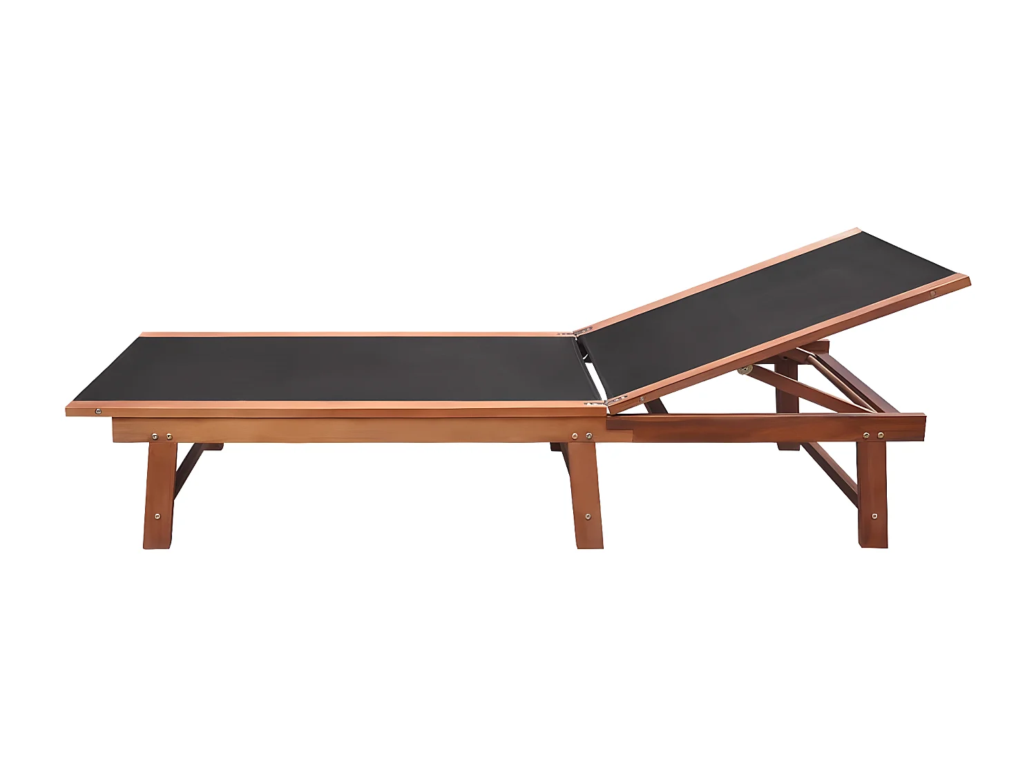 Sonnenliegen 2 Stk. mit Tisch Akazie Massivholz und Textilene