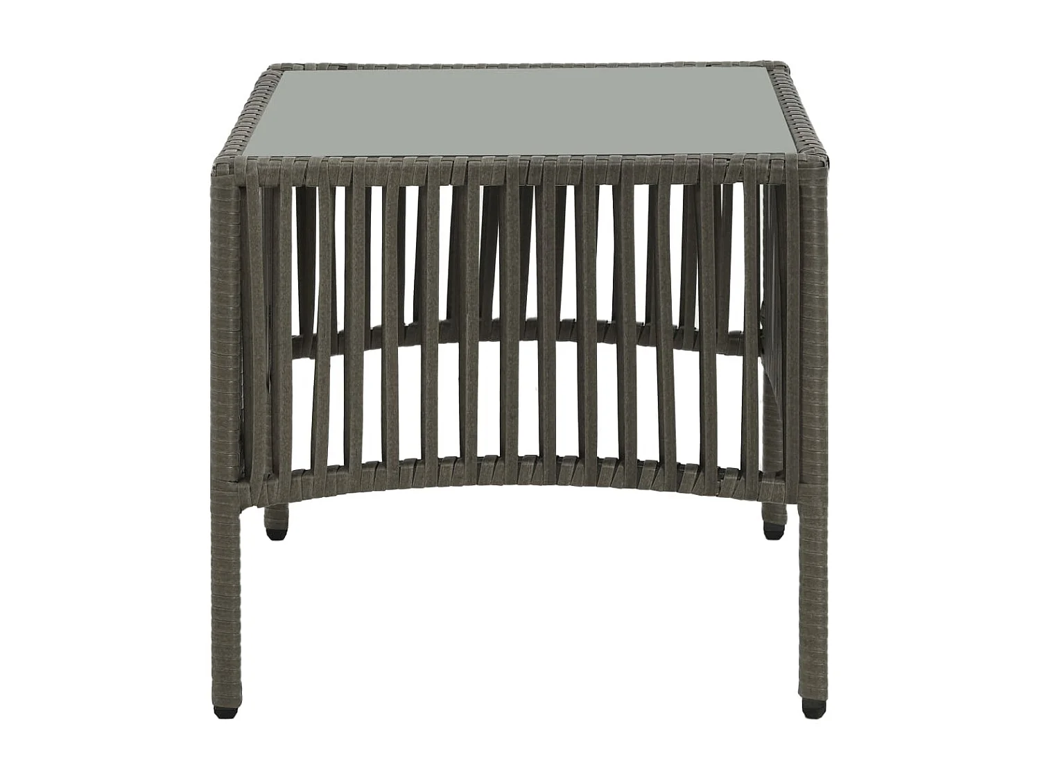 Ligbedden 2 st met tafel poly rattan grijs